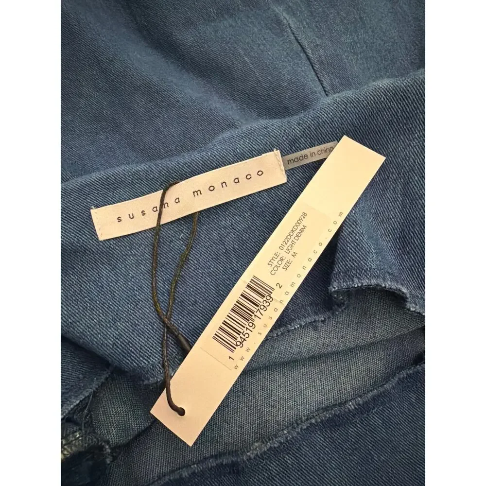 Susana Monaco light denim Jean stretch dress size M - Picture 4 of 4